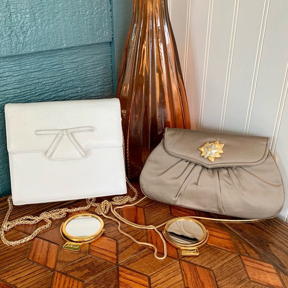❗️SOLD. Two Vintage Judith Leiber Clutches w Original Mirrors